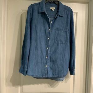 Womens Style & Co. Blue Button Down Shirt